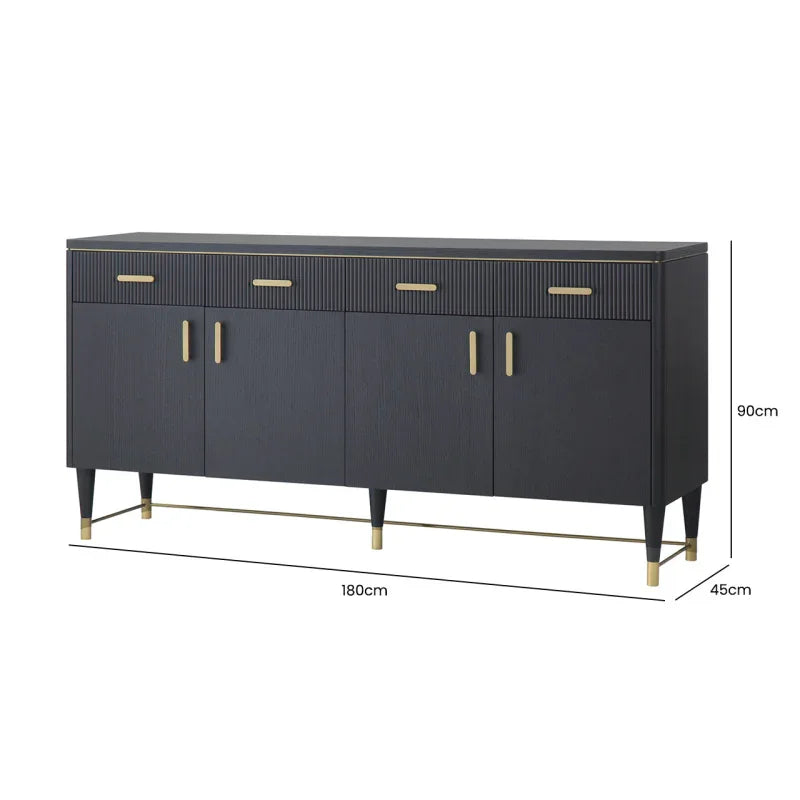 Elton 4 Drawer 4 Door Sideboard Espresso