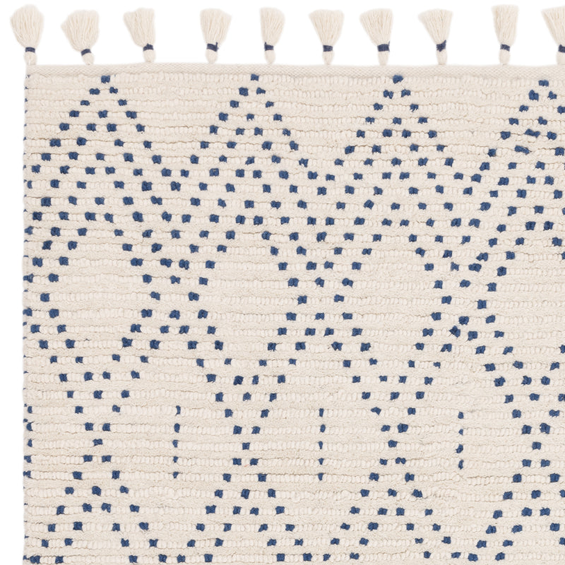 Nepal Cream/Blue Diamond Rug Rug - Image 2