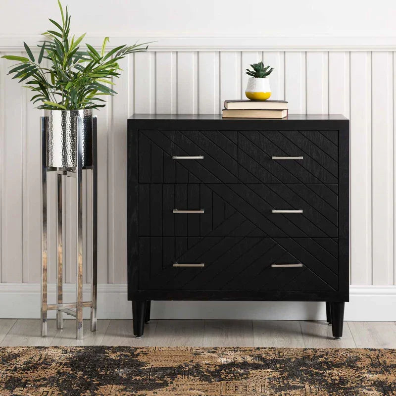 Solano 4-Drawer Black Chest - KD Legs