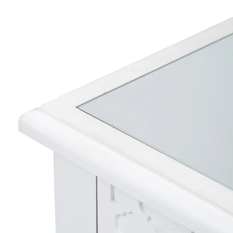 Casablanca White 2-Drawer Bedside Cabinet - DSP