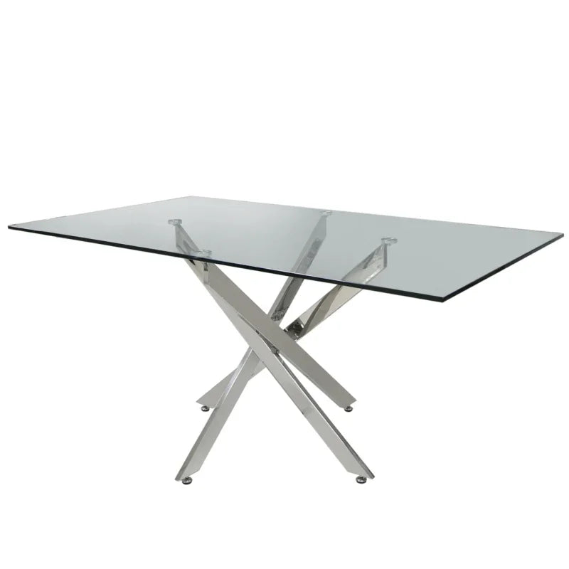 Nova 160cm Chrome and Glass Dining Table - DSP