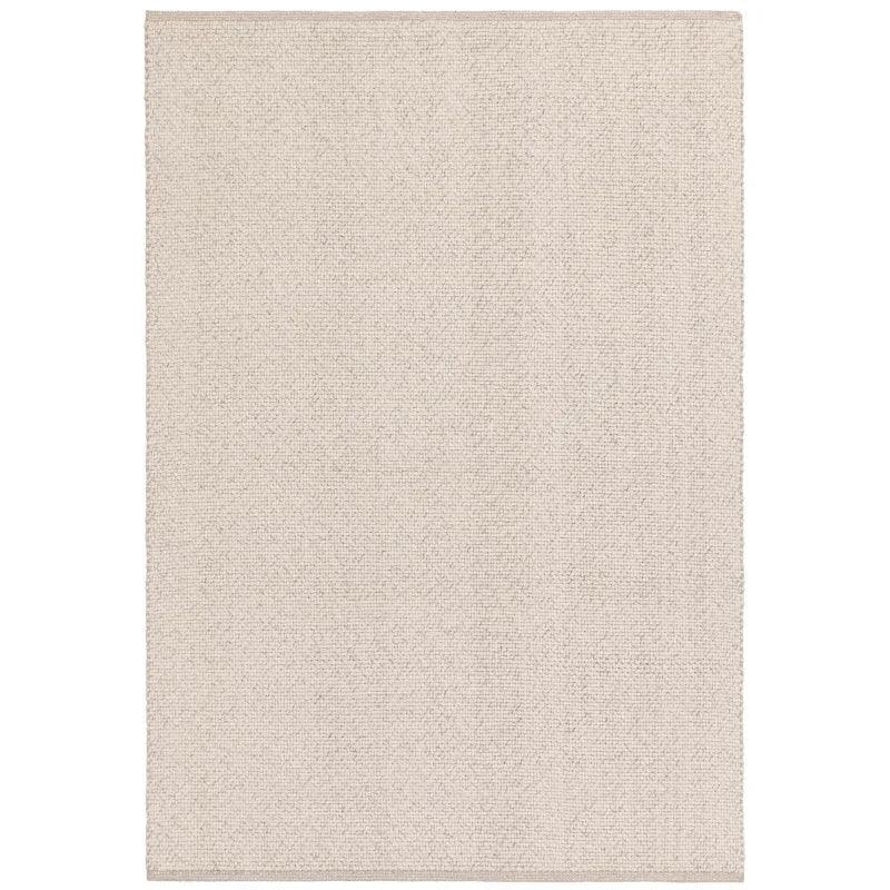 cream textured area rug with subtle woven pattern on white background