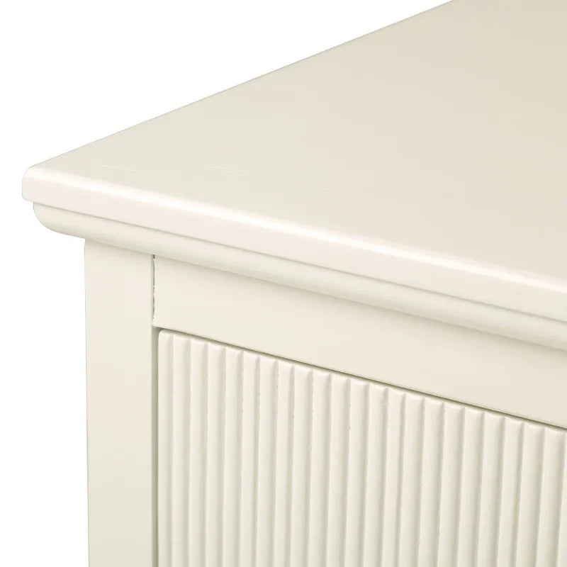 Lindon 2 Drawer Bedside Cabinet White with Gold Handles