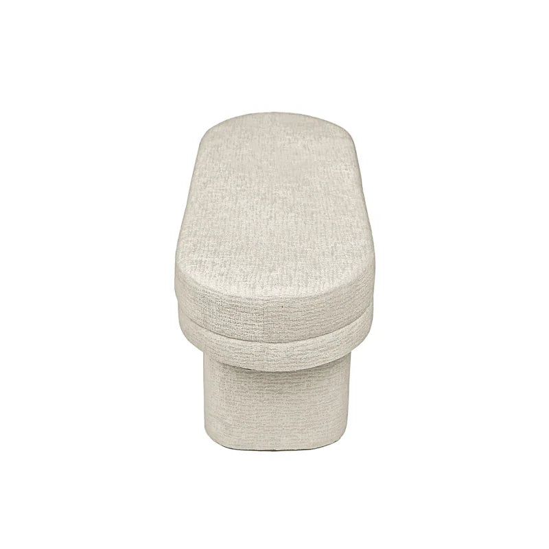 45cm Taupe Chenille Bench