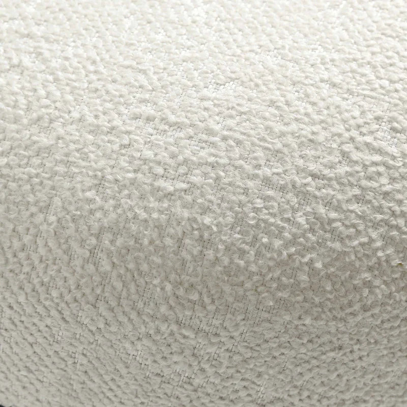 46cm White Boucle Rizzo Stool with Black Legs