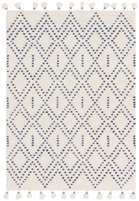Nepal Cream/Blue Diamond Rug Rug - Image 1