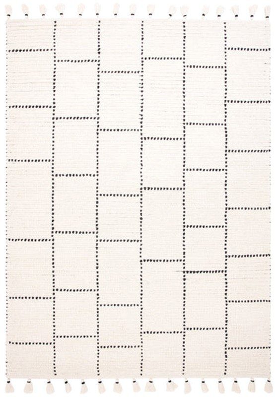 Nepal Cream/Black Tile Rug
