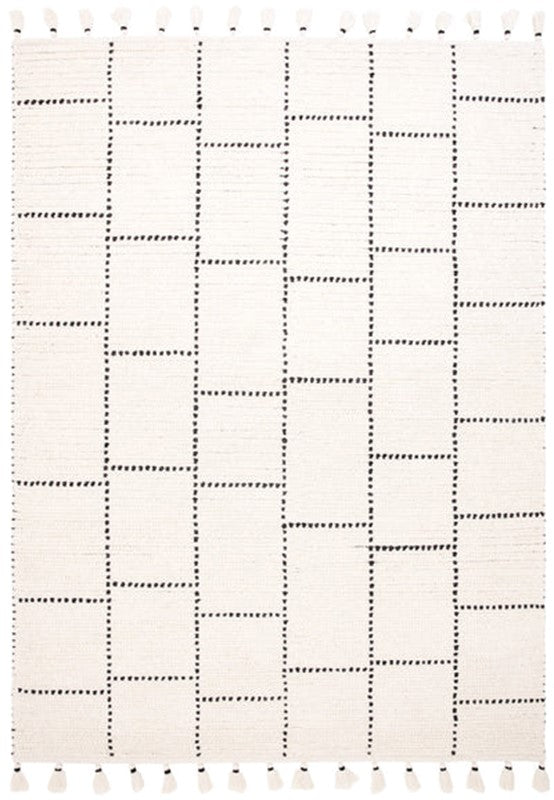 Nepal Cream/Black Tile Rug Rug - Image 1