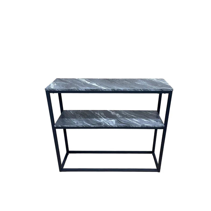 Alora Black Metal 2 Tier Console Table