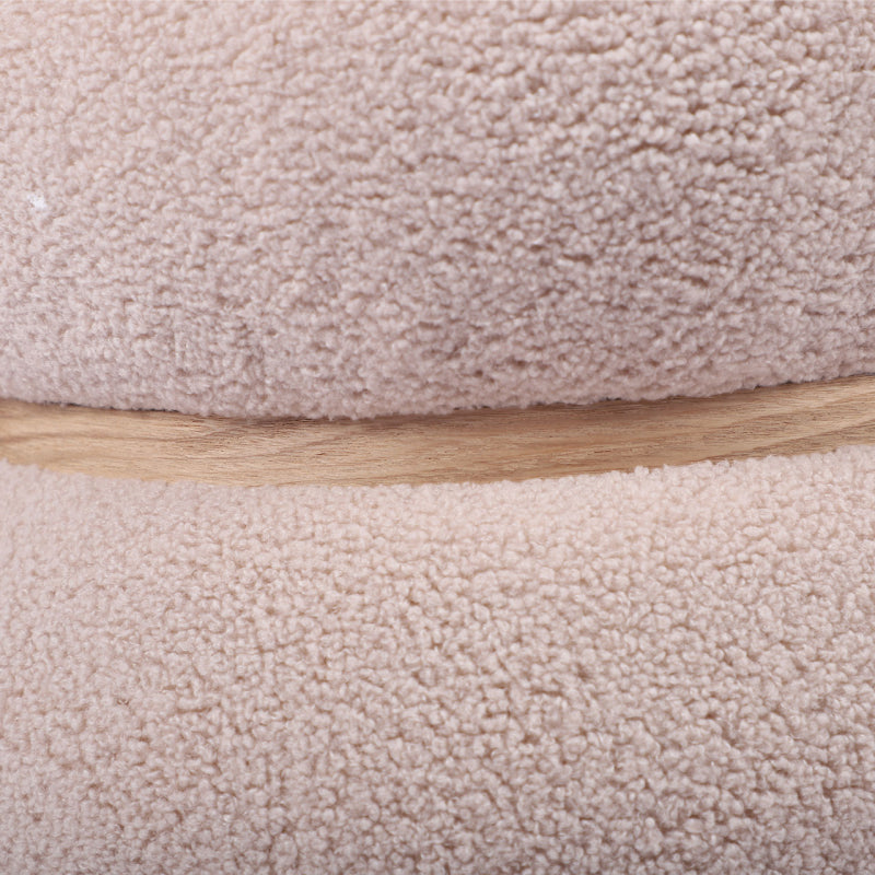 Beige Boucle Ottoman