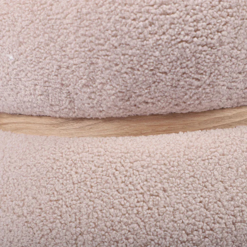 Beige Boucle Ottoman