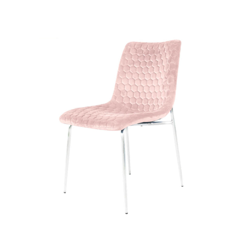 Zula Pink Dining Chair with Chrome Legs