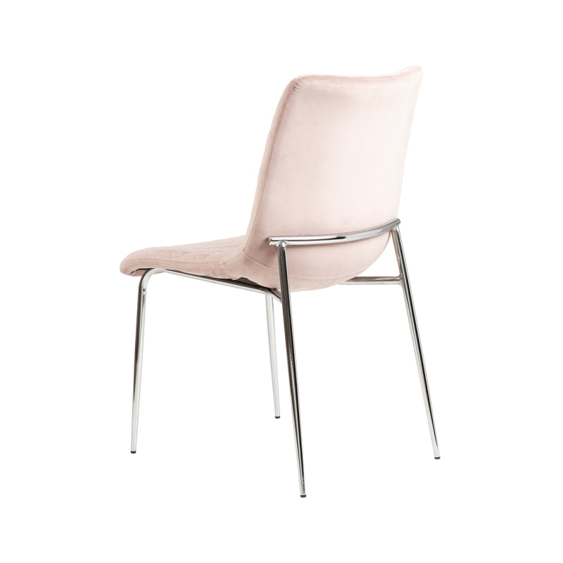 Zula Pink Dining Chair with Chrome Legs