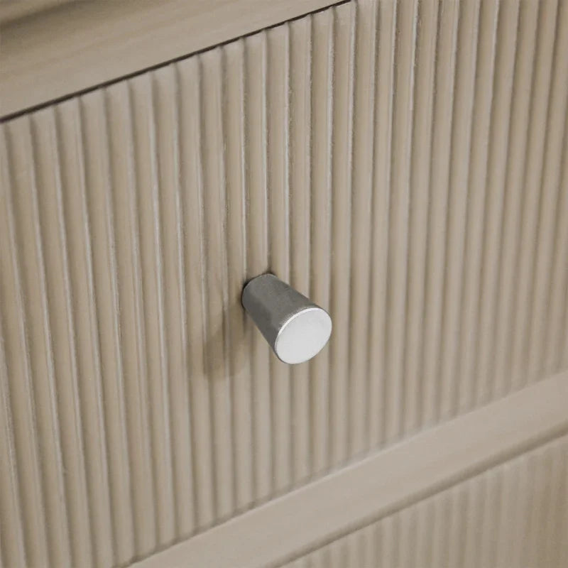 Lindon 2 Drawer Bedside Cabinet Taupe with Nickel Handles