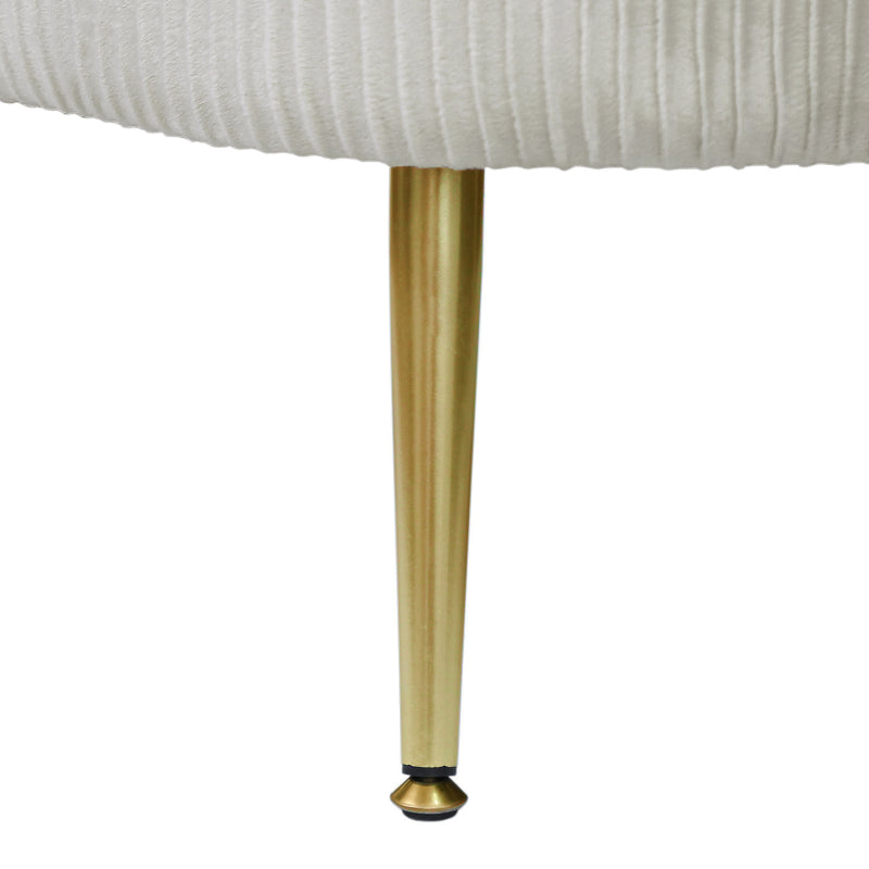 48cm Beige Velvet Storage Bench in Gold Legs