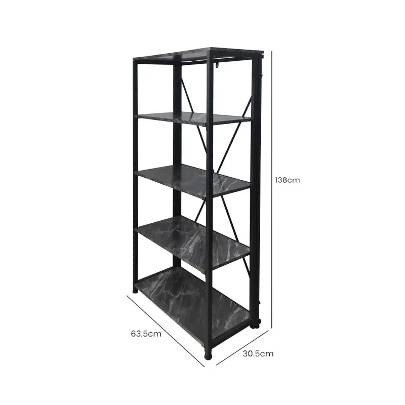 Alora 138cm 5-Tier Black Display Unit