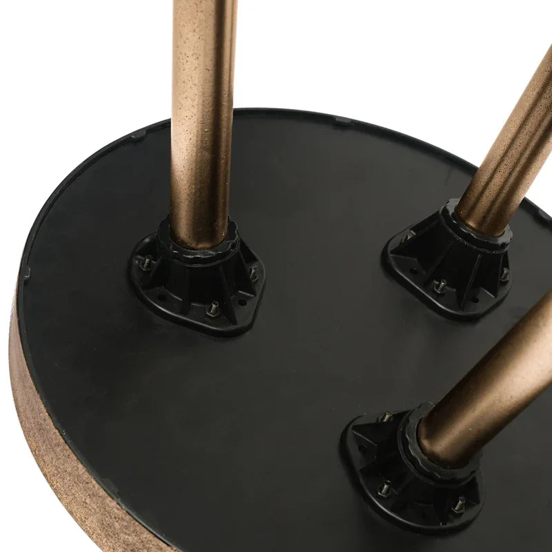 Set of 2 Antique Gold and Mirror Top Nesting Table