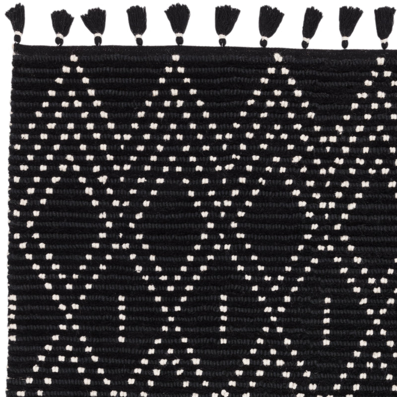 Nepal Black/Cream Diamond Rug Rug - Image 2