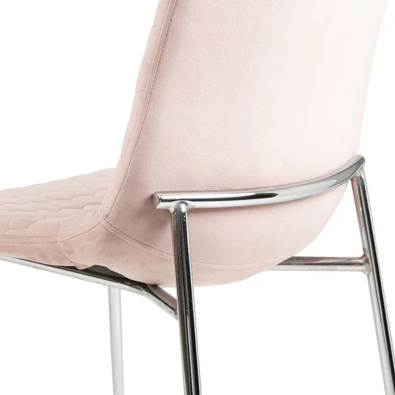 Zula Pink Dining Chair with Chrome Legs