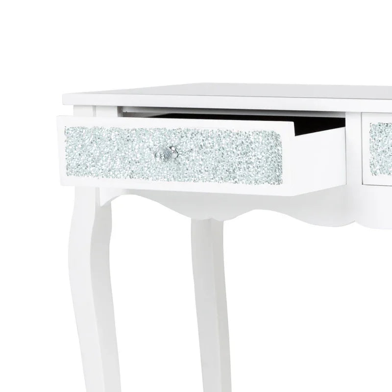 Oakley White Wood And Mirror Console Table - DSP