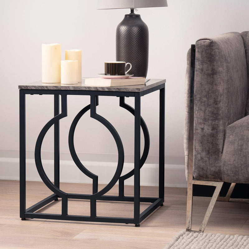 Alora Black Metal End Table - KD