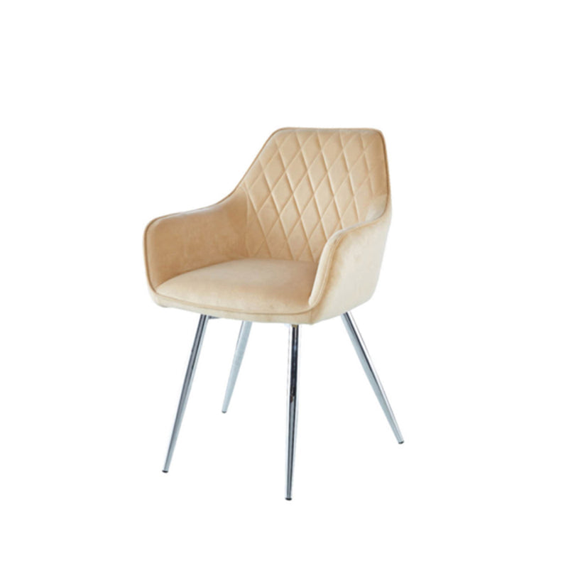 Quinn Dining Chair Champagne Velvet with Chrome Legs