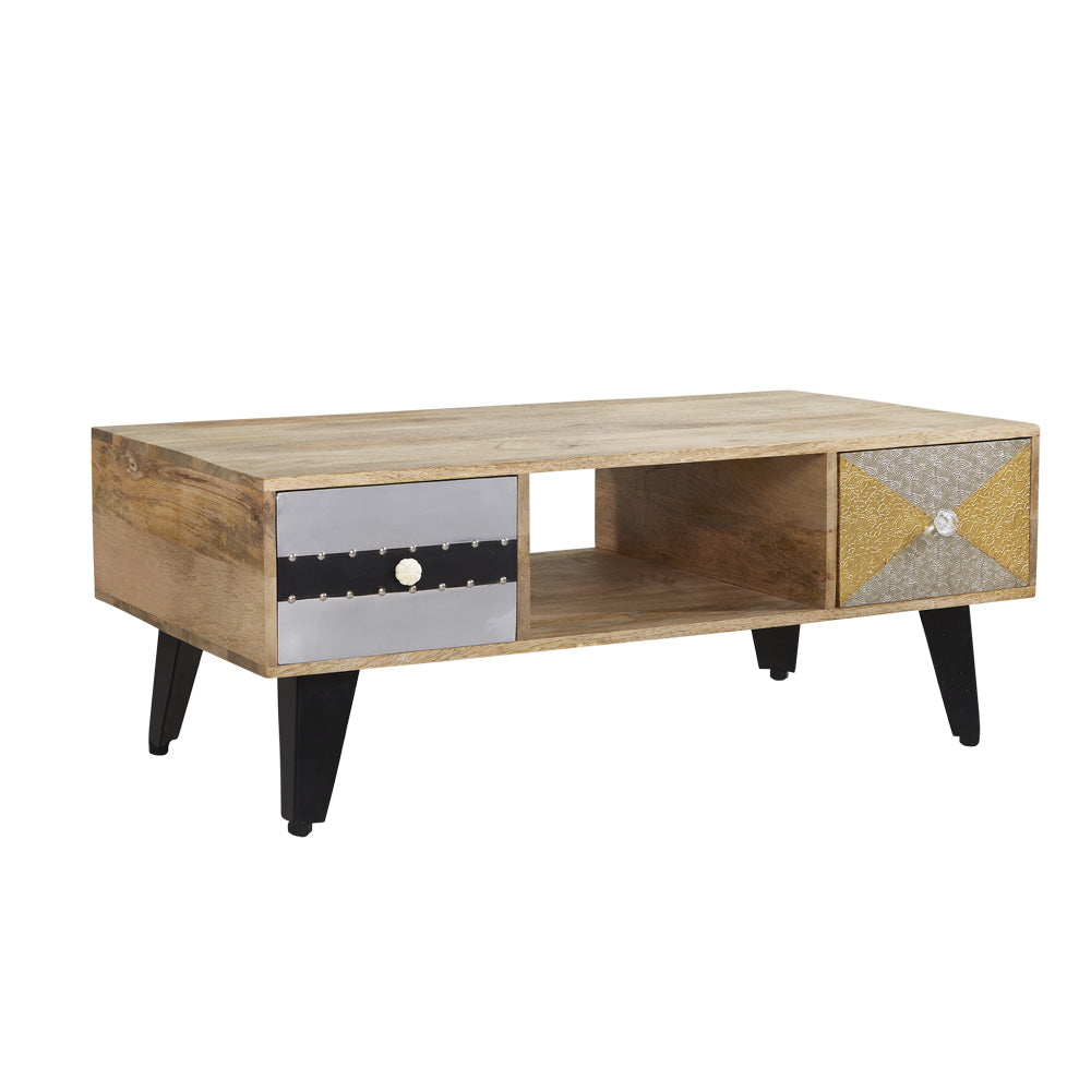 Sorio 4 Drawer Coffee Table made from reclaimed wood with eco-friendly design