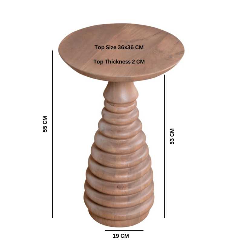 Valencia Cane & Mango Wood Side Table - View 3