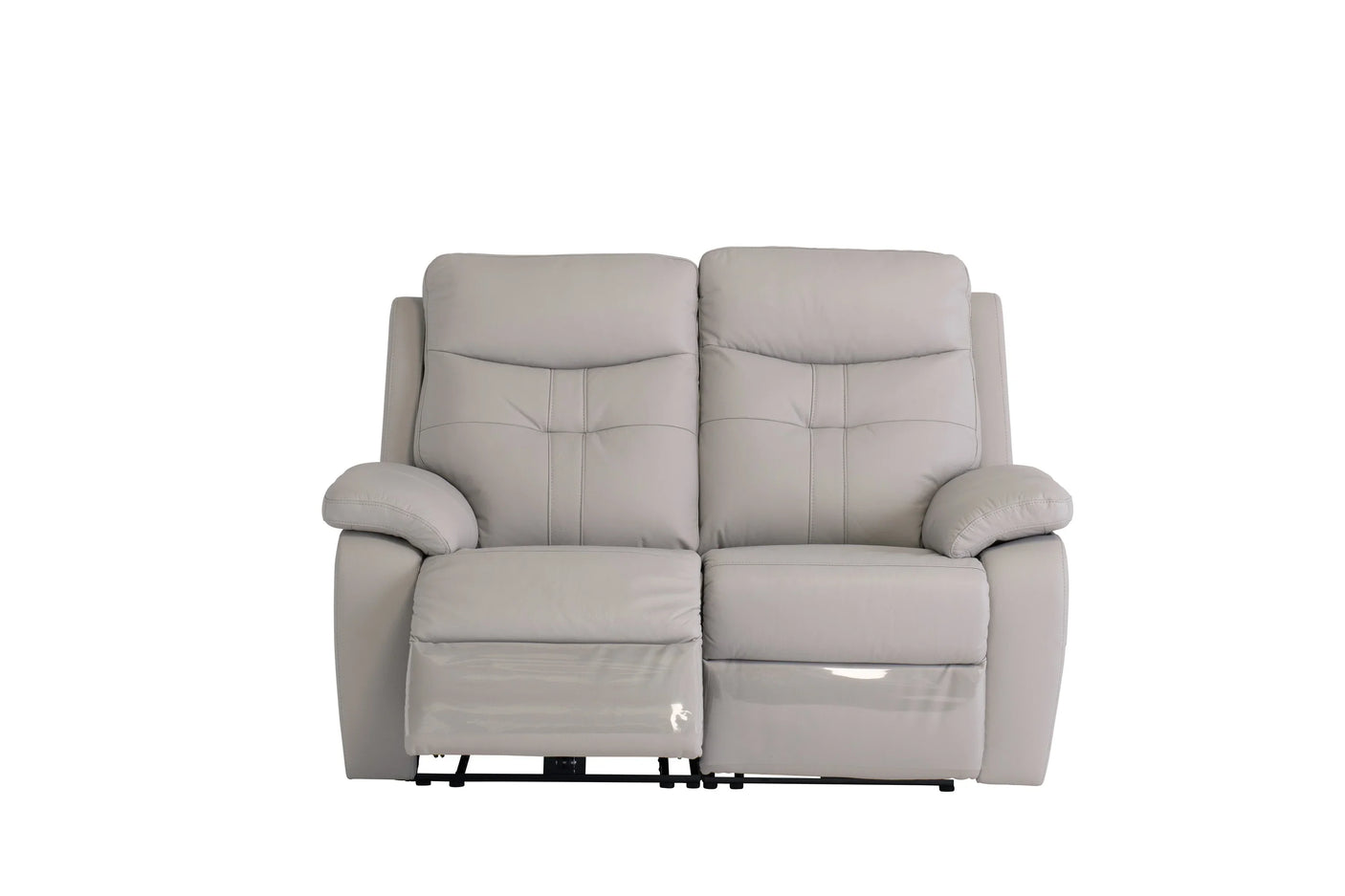 Light Grey Leather Electric Recliner Sofa - 2 Seater Comfort