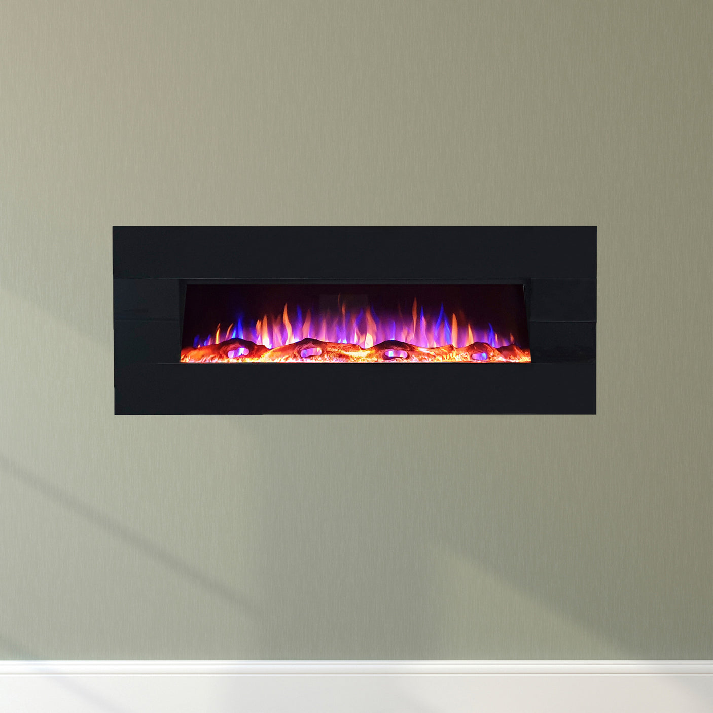Ezee Glow 50" Zara Black Wall Mounted Electric Fire