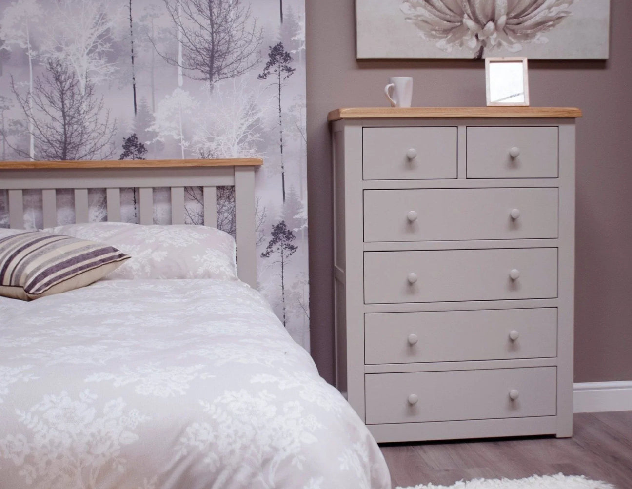 Buy grey wooden chest of drawers online, bedroom furniture, modern dresser, storage cabinet