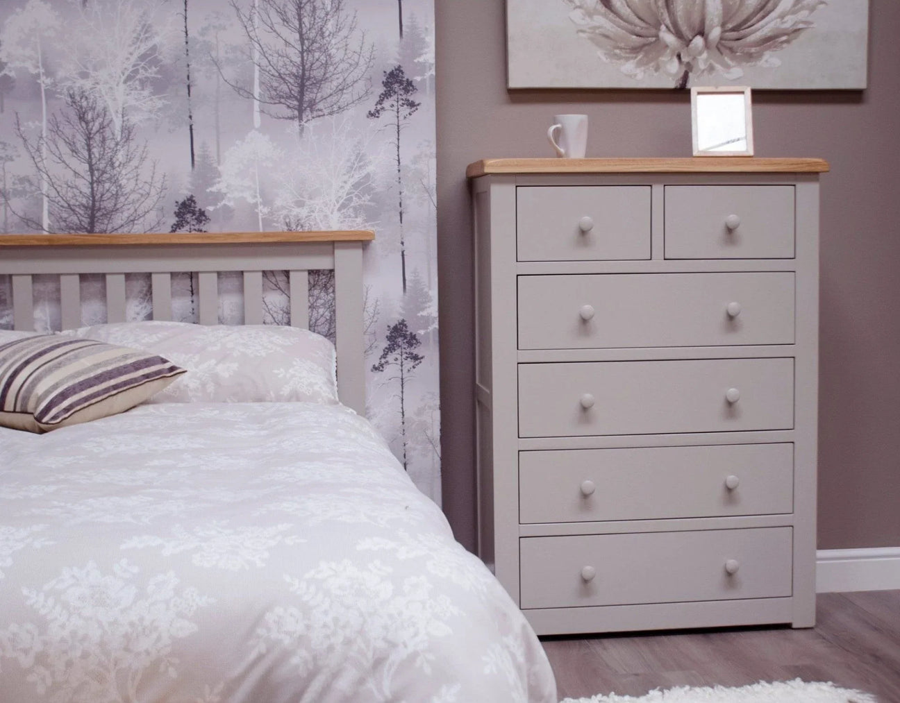 Buy grey bedroom chest of drawers online, modern wooden dresser, bedroom furniture sale