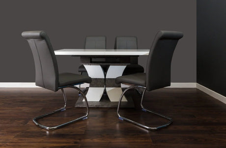 Buy modern dining table set online, contemporary black and white chairs, luxury furniture