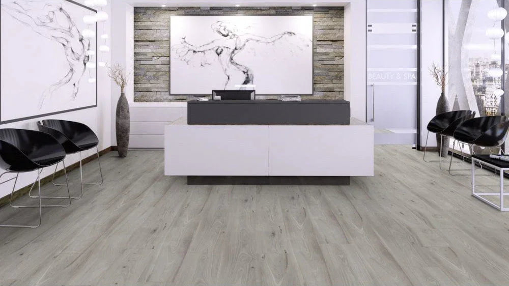 Buy light oak vinyl flooring online for beauty spa, luxury wood look waterproof floor