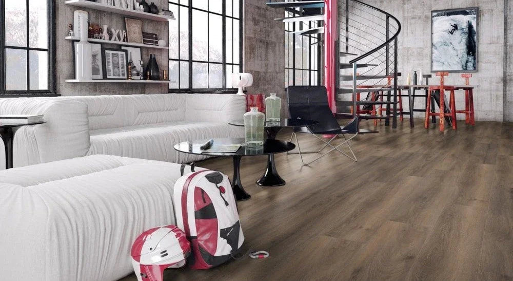 Buy luxury vinyl plank flooring online for modern living rooms, wood look floors for loft spaces