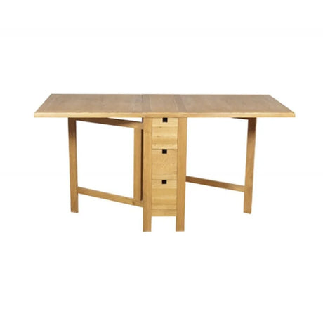 Buy wooden folding table with drawers online, extendable dining table, space-saving furniture