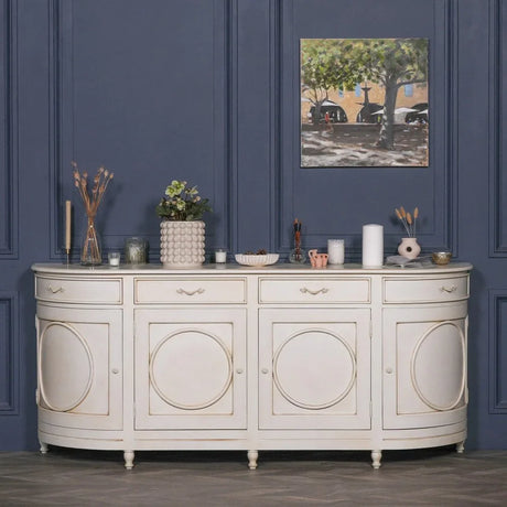 Buy vintage white sideboard cabinet online, French style buffet, wood furniture decor