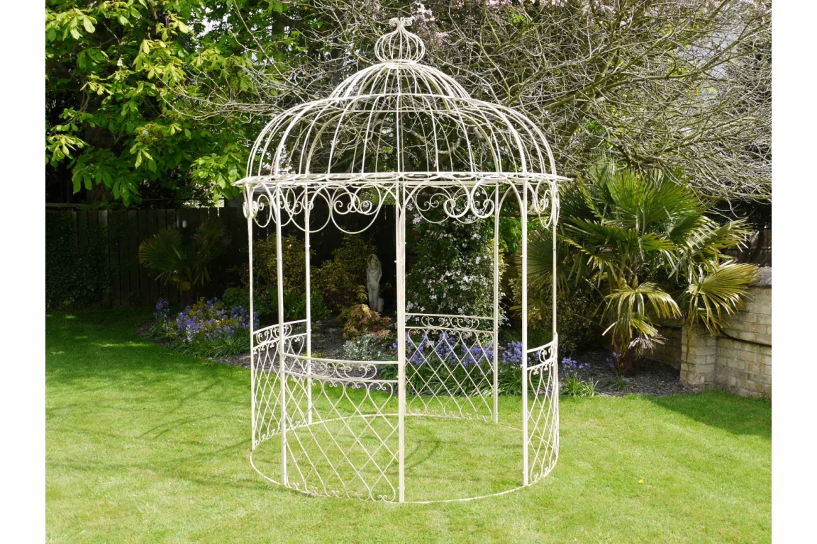 Buy ornate metal garden gazebo structure online, decorative outdoor pavilion for backyard