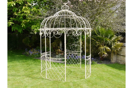 Buy ornate metal garden gazebo structure online, decorative outdoor pavilion for backyard