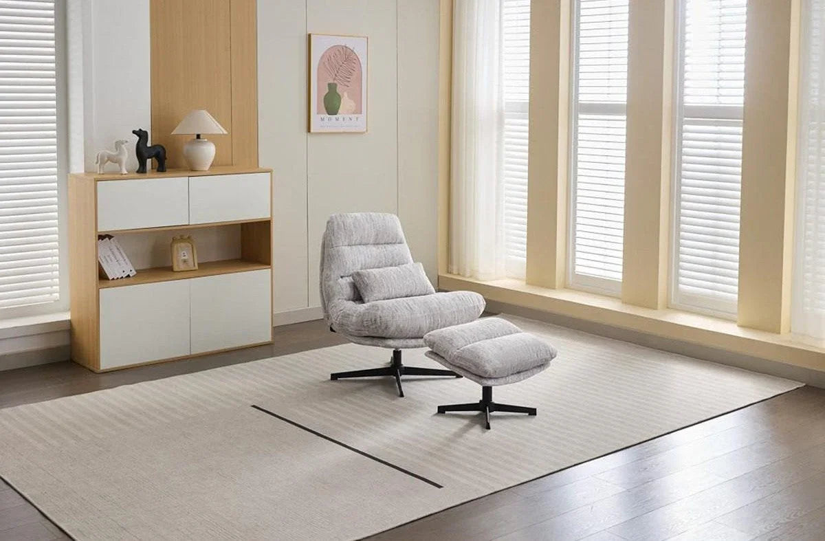 Buy lounge chair with ottoman online, modern grey accent chair set for living room