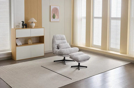 Buy lounge chair with ottoman online, modern grey accent chair set for living room