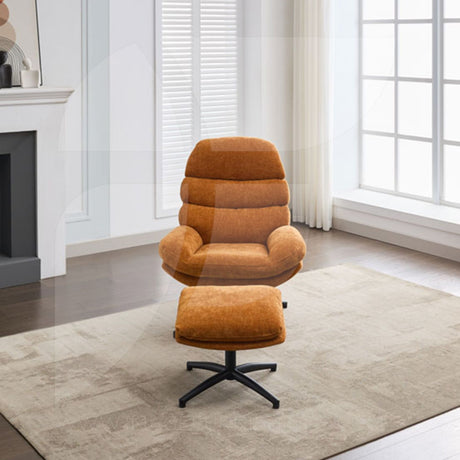 Clark Leisure Chair w/Footstool Gold - Default - JFR19039C_002