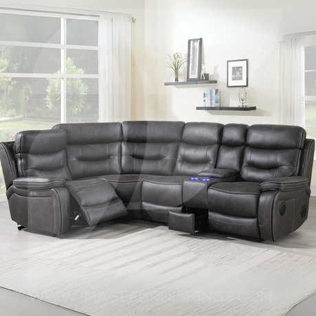 Noah Tech LAF Sectional 2-C-1 & Console - Slate & Matching Piping - Default - MH0185-SEC-LAF-PH_004