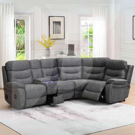 Noah Tech LAF Sectional 2-C-1 & Console - Dark Grey & Matching Piping - Default - MH0185-SEC-LAF-PH_005
