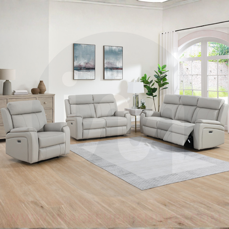 Banbury 2PP Seater Loveseat - Light Grey Leather - Default - 15259-2-A/CP-A/CP_002