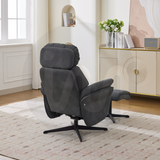 Sloane Swivel Leisure Chair w/ Footstool (Black base) - Dark Grey - Default - MC606-1_001