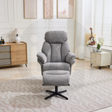 Sloane Swivel Leisure Chair w/ Footstool (Black base) - Light Grey - Default - MC606-1