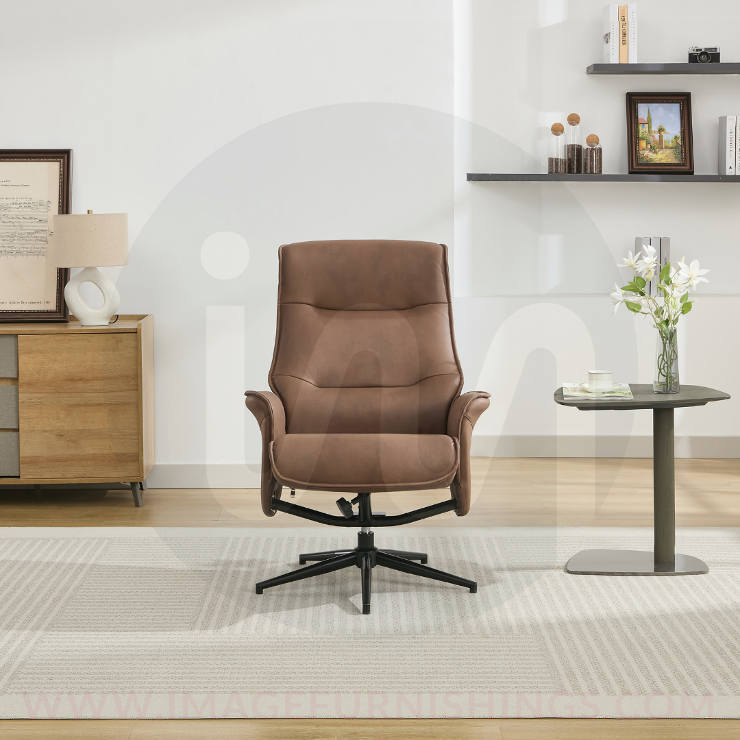 Winston Swivel Chair and Footstool - Brown - Default - HF-A0771-1_005