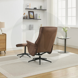 Winston Swivel Chair and Footstool - Brown - Default - HF-A0771-1_005