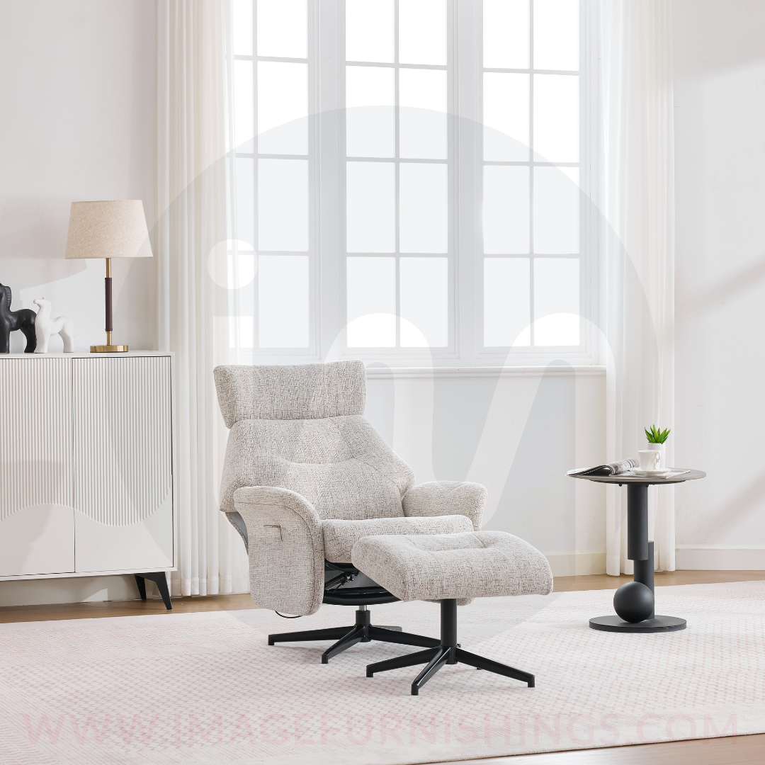 Mira Swivel Chair and Footstool - Beige - Default - HF-A0776-1_002